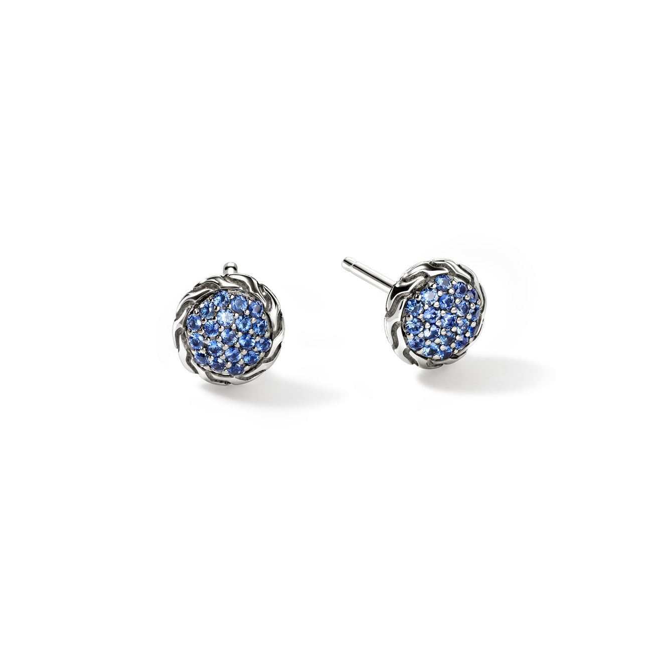 JH Essential Pavé Sapphire Stud Earrings by John Hardy