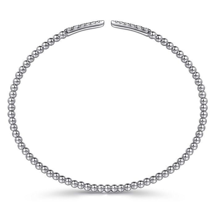 14K White Gold Bujukan Diamond Spikes Split Bangle