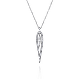 14K White Gold 0.35cttw SI IJ Diamond Open Teardrop Pendant Necklace by Gabriel