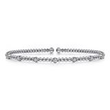 14K White Gold Bujukan Diamond Stations Bangle