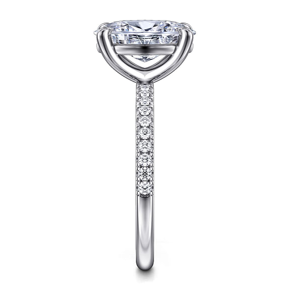 Twain - 14K White Gold Oval Diamond Engagement Ring