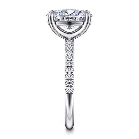 Twain - 14K White Gold Oval Diamond Engagement Ring