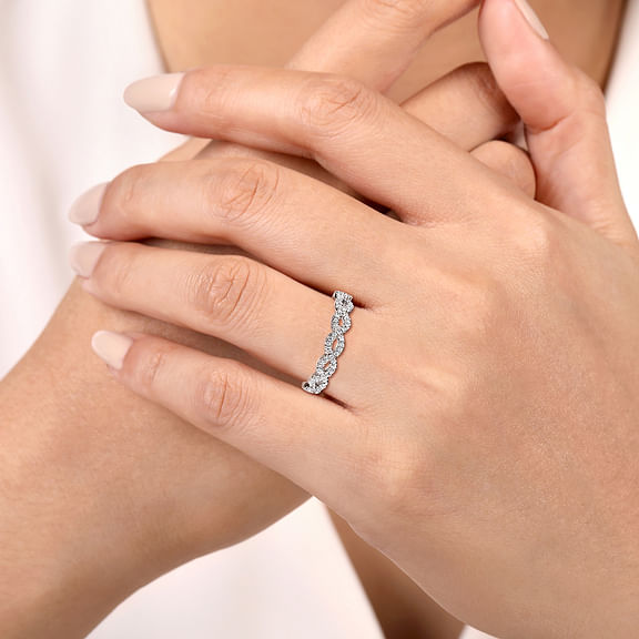 Treviso - Twisted-14K White Gold Twisted Diamond Anniversary Band - 0.2 ct
