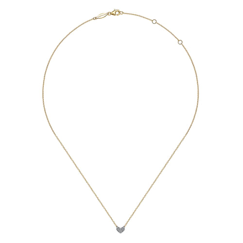 14K White & Yellow Gold Diamond Heart Pendant Necklace by Gabriel