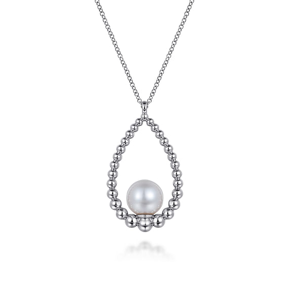 Sterling Silver Fresh Water Pearl Bujukan Drop Necklace