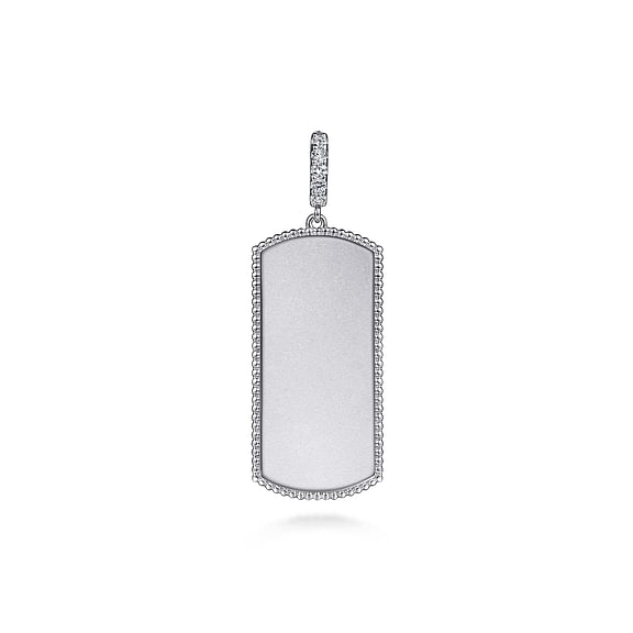 Sterling Silver White Sapphire Personalized Medallion Pendant