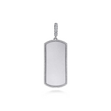 Sterling Silver White Sapphire Personalized Medallion Pendant
