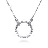 Sterling Silver White Sapphire Open Circle Bujukan Necklace