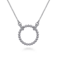 Sterling Silver White Sapphire Open Circle Bujukan Necklace