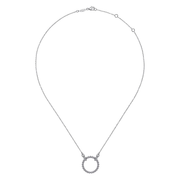 Sterling Silver White Sapphire Open Circle Bujukan Necklace