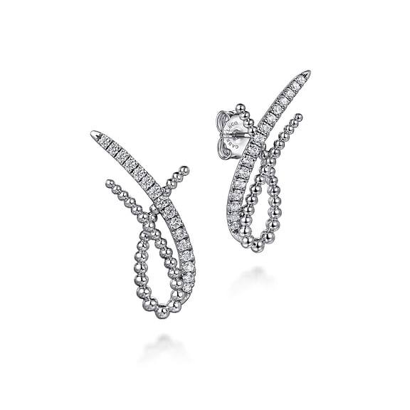Sterling Silver Bujukan White Sapphire Stud Earrings