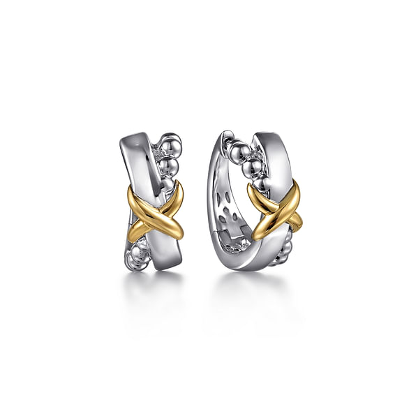 Two-Tone Bujukan Huggie Earrings