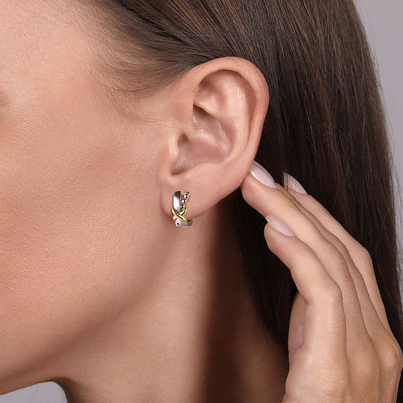 Two-Tone Bujukan Huggie Earrings