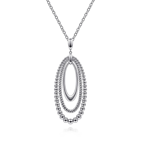 Sterling Silver Bujukan & Rope Circle Pendant Necklace