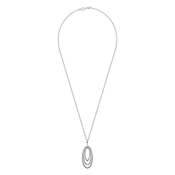 Sterling Silver Bujukan & Rope Circle Pendant Necklace