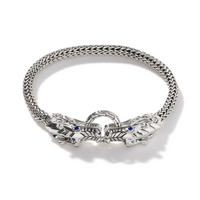 Naga Heritage Silver Double Dragon Head Chain Bracelet by John Hardy