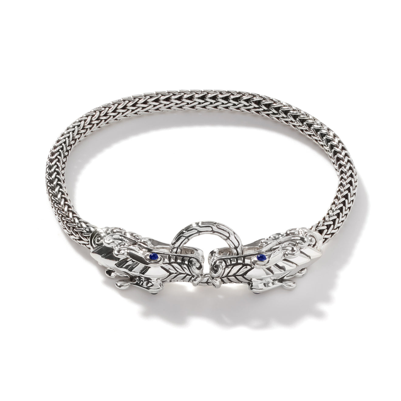 Naga Heritage Silver Double Dragon Head Chain Bracelet by John Hardy