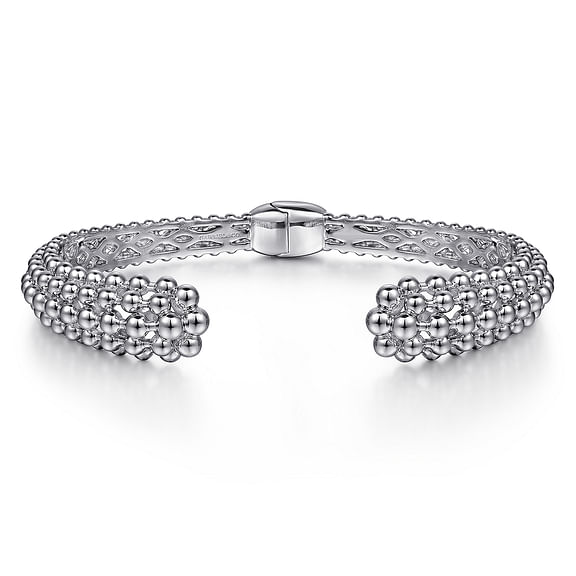 Sterling Silver Bujukan Beaded Split Bangle