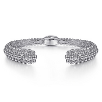 Sterling Silver Bujukan Beaded Split Bangle