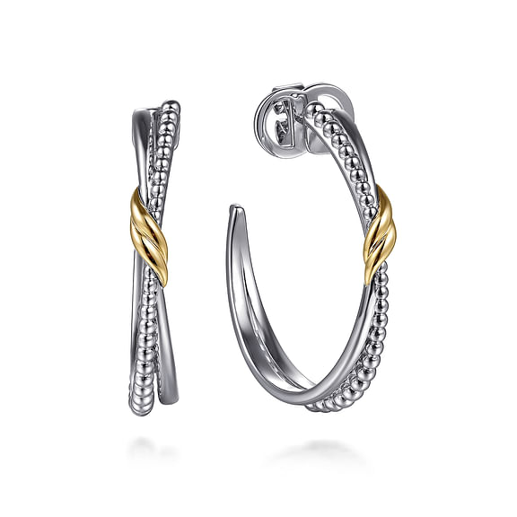 Two-Tone Bujukan Criss Cross Earrings by Gabriel & Co