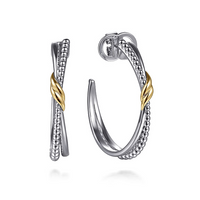 Two-Tone Bujukan Criss Cross Earrings by Gabriel & Co