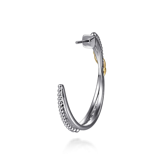 Two-Tone Bujukan Criss Cross Earrings by Gabriel & Co