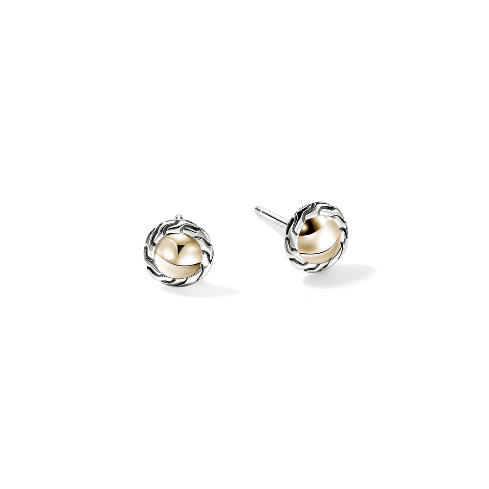 JH Essentials 14K Gold & Silver 7mm Stud Earrings by John Hardy