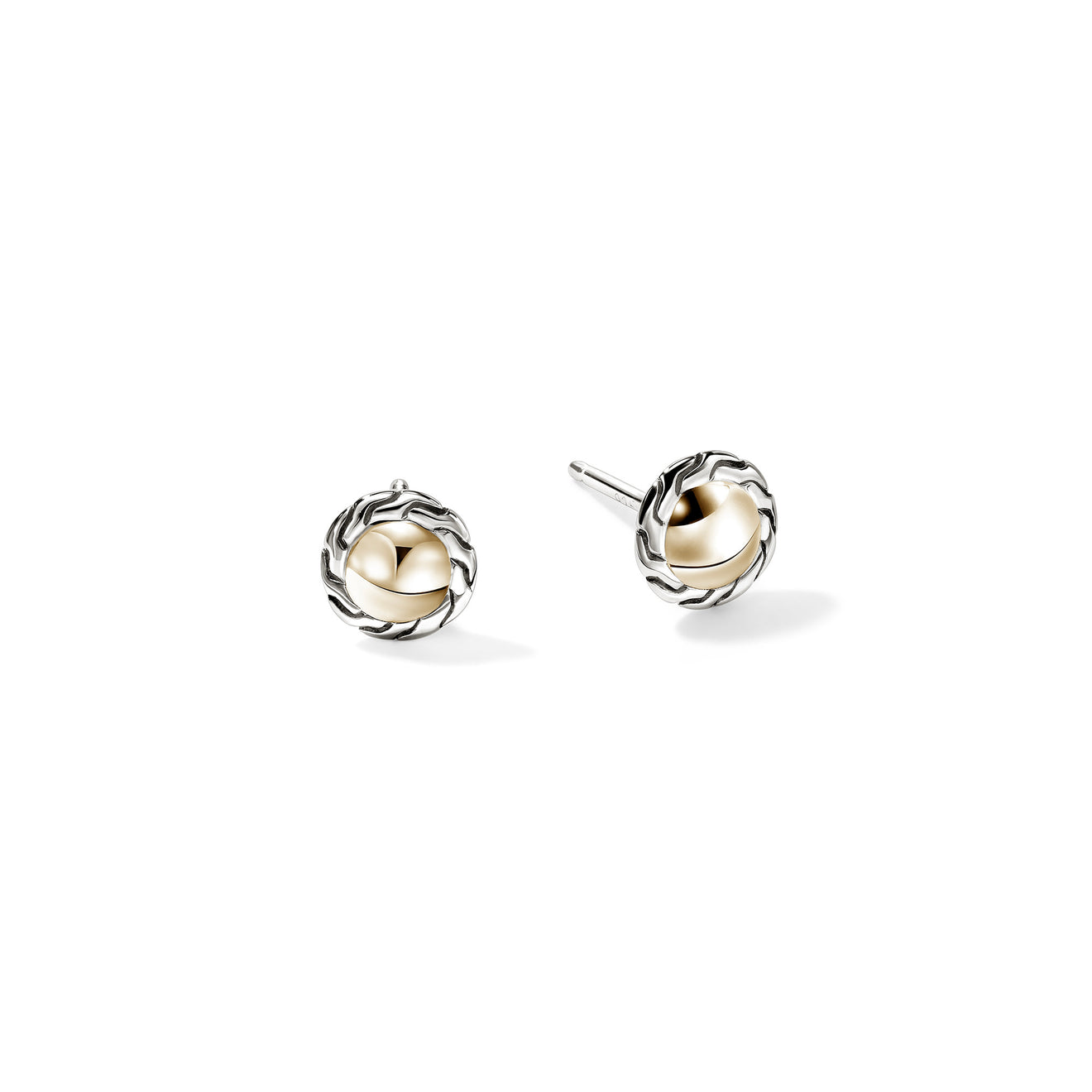 JH Essentials 14K Gold & Silver 7mm Stud Earrings by John Hardy