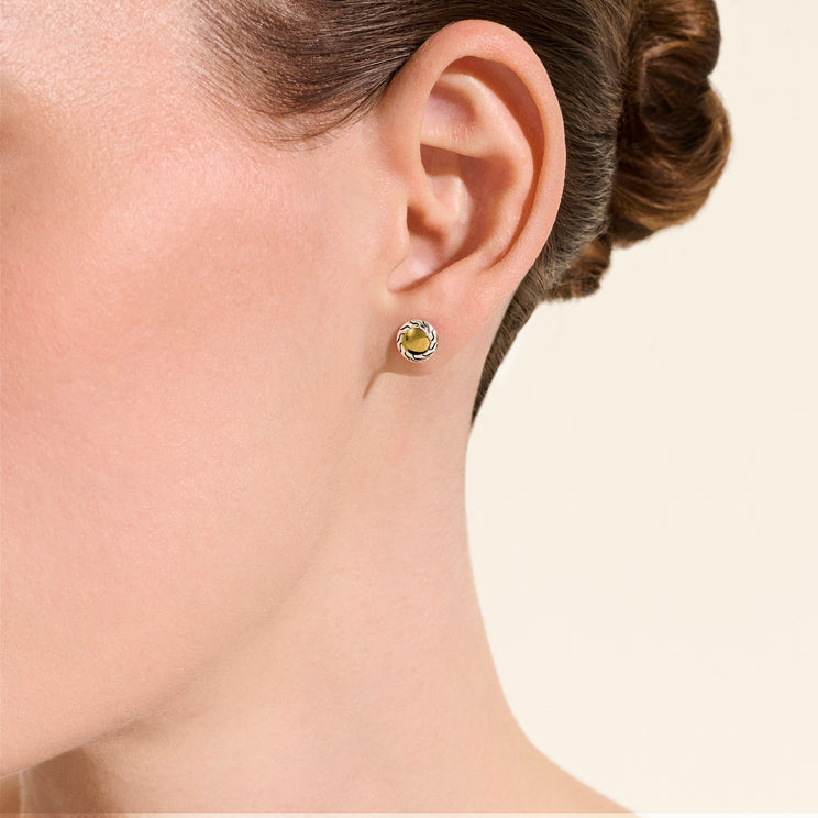 JH Essentials 14K Gold & Silver 7mm Stud Earrings by John Hardy