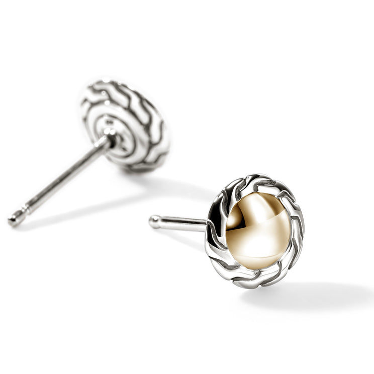 JH Essentials 14K Gold & Silver 7mm Stud Earrings by John Hardy