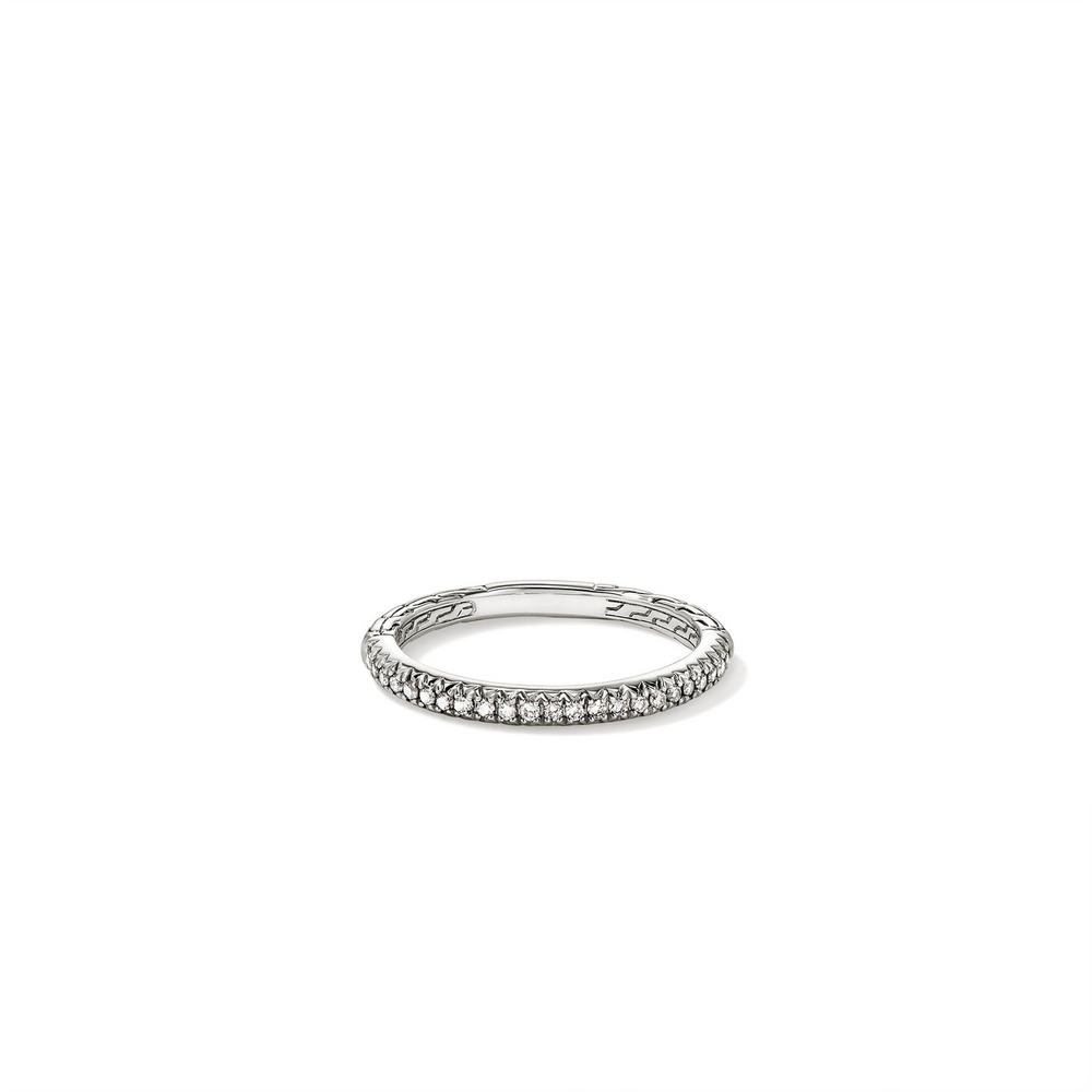 JH Essentials Silver Diamond Pave Ring by John Hardy