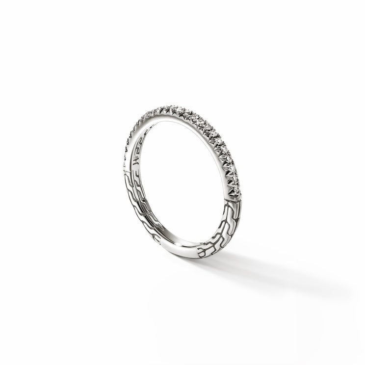 JH Essentials Silver Diamond Pave Ring by John Hardy