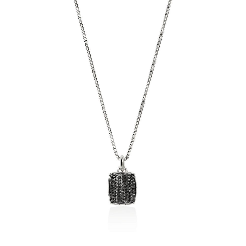 ID Silver Tag Pendant with Treated Black Sapphire by John Hardy