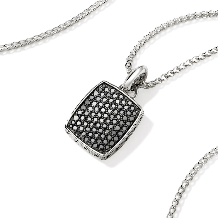 ID Silver Tag Pendant with Treated Black Sapphire by John Hardy
