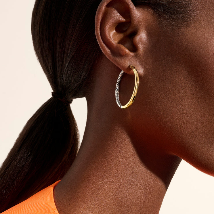 JH Essentials Two Tone Hoop Earrings by John Hardy