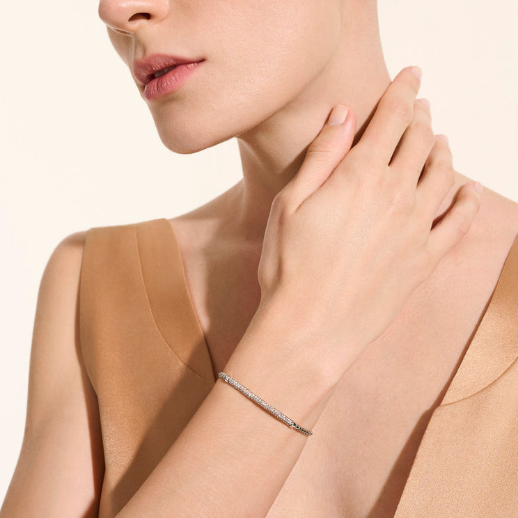 JH Essentials Silver Diamond Pave Bracelet by John Hardy