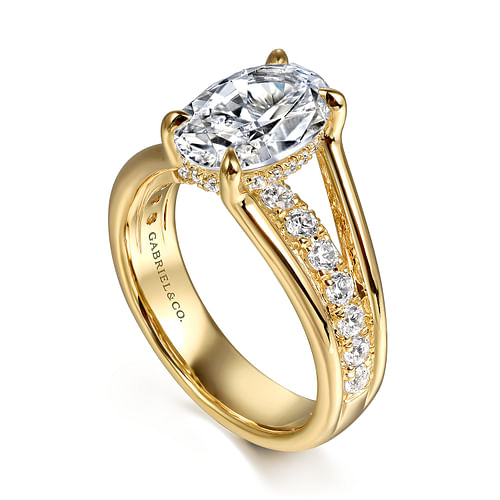 14K Yellow Gold Diamond Semi-Mount Engagement Ring