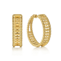 14K Yellow Gold 30mm Bujukan Classic Hoop Earrings by Gabriel