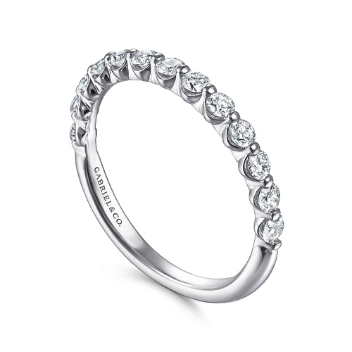 14K White Gold Single Prong Diamond Band Ring by Gabriel