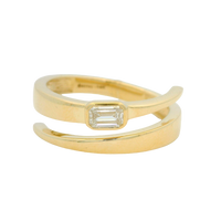 14K Yellow Gold Emerald Cut Diamond Fashion Ring by RJM
