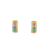 14K Yellow Gold Fancy Sapphire & Diamond Earrings by RJM