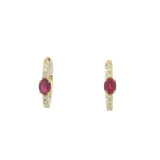14K Yellow Gold Ruby & Diamond Earrings by RJM