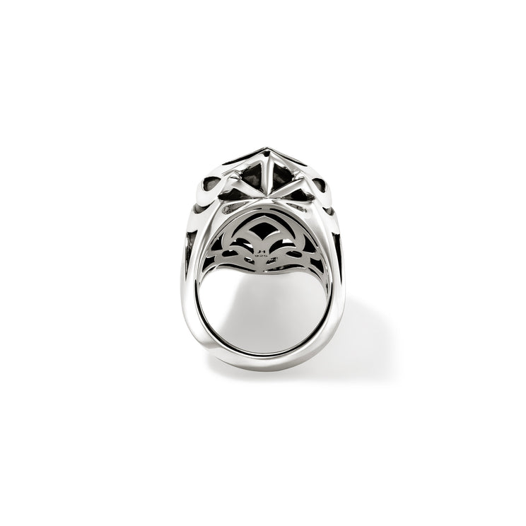 Naga Silver Ring with Blue Sapphire Eyes by John Hardy