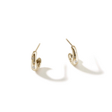 Surf 14K Gold Scattered Diamond Small Hoop Earrings by John Hardy