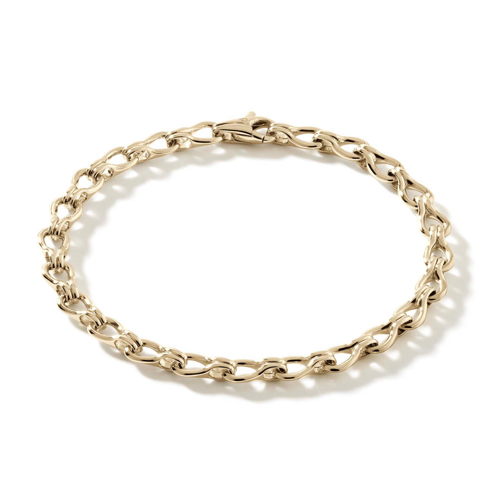 Surf 14K Gold Link Bracelet with Lobster Clasp by John Hardy