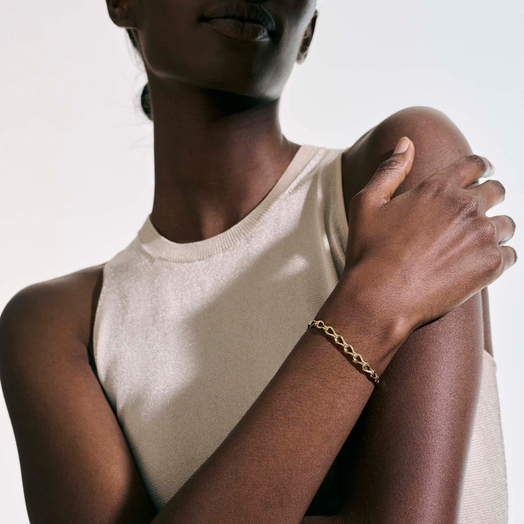 Surf 14K Gold Link Bracelet with Lobster Clasp by John Hardy