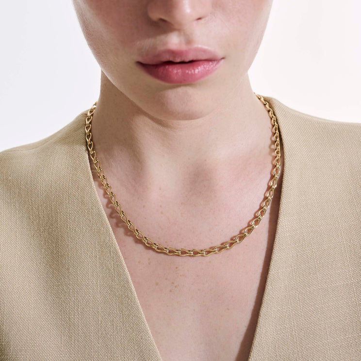 Surf 14K Gold Link Necklace by John Hardy
