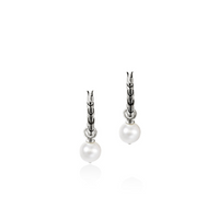 JH Essentials Cultured Fresh Water Pearl Silver Hoop Earrings by John Hardy