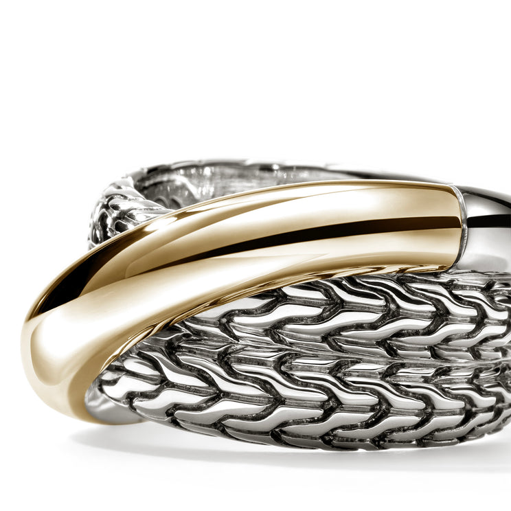 JH Essentials Two Tone Crossover Ring by John Hardy