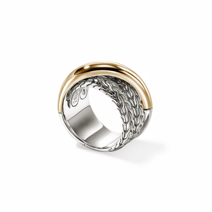 JH Essentials Two Tone Crossover Ring by John Hardy